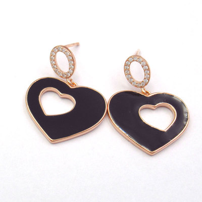 Silver Enamel Ear Stubs