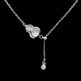 Silver Gourd Shaped Zircon Necklace