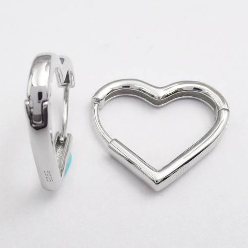 Silver Heart Shaped Plain Huggies