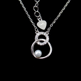 Silver Round Pearl Necklace
