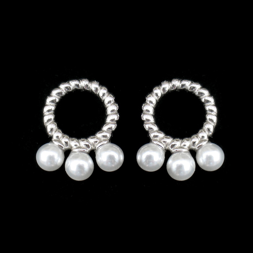 Silver Pearl Ear Stubs
