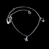 Silver Zircon Anklet