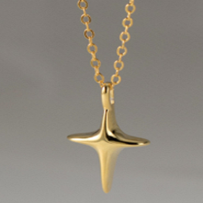 Silver Star Shaped Plain Necklace